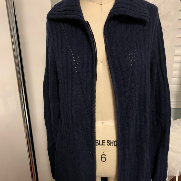 griffen Sweaters - griffen Long Navy Cashmere Sweater Jacket size S